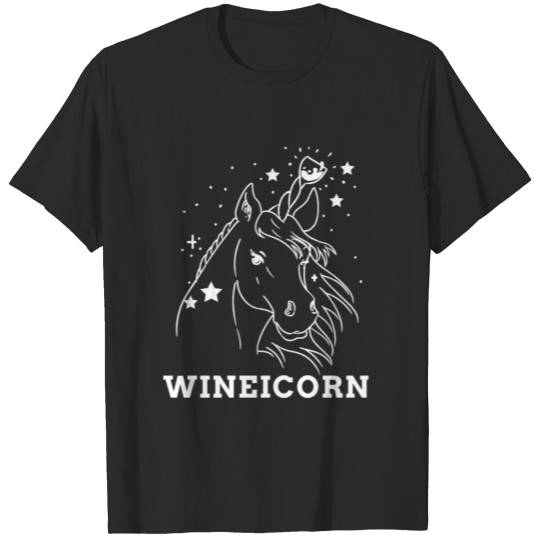 Discover Funny Wineicorn Unicorn Wine Rainbow Magic Alcohol T-shirt