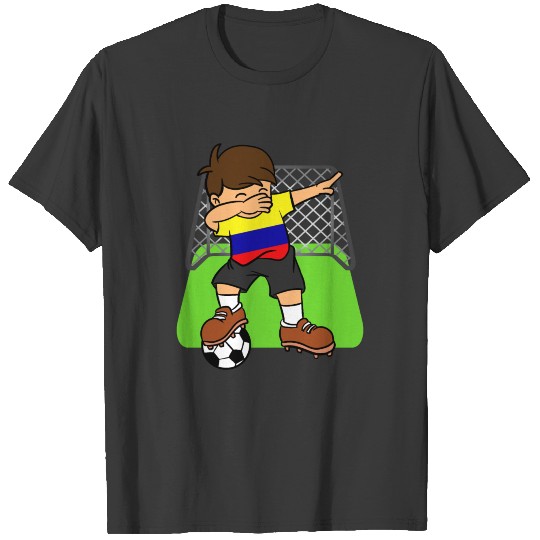 Colombia Soccer Ball Dabbing Kid Colombians T-shirt
