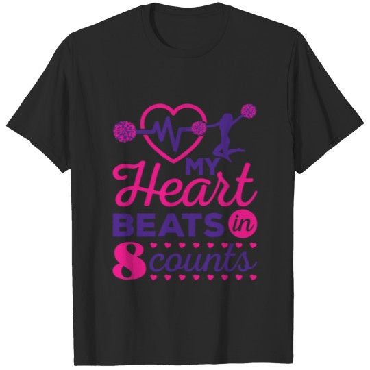 Discover Cheerleading My Heart Beats In 8 Counts T-shirt