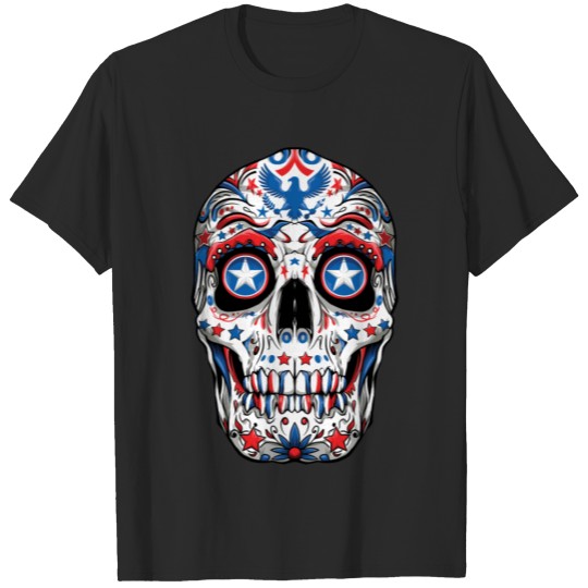 Discover Sugar Skull 4th of July T shirt Women Men Boys Fourth USA T-shirt