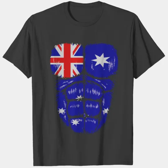 Australia flag hulk muscles T-shirt
