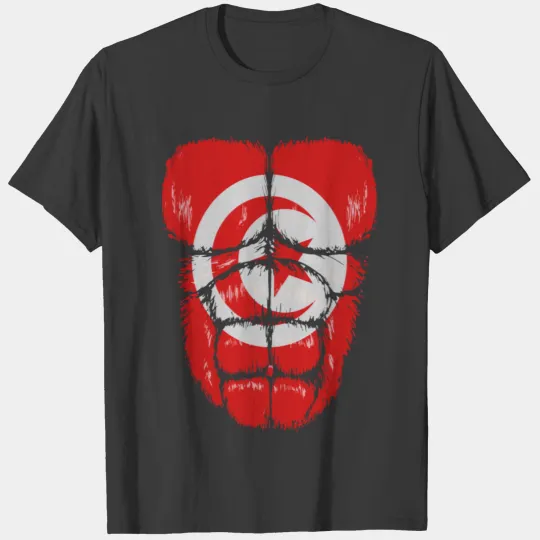 Tunisia flag hulk muscles T-shirt