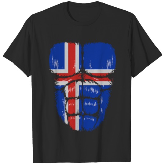 Iceland flag hulk muscles T-shirt