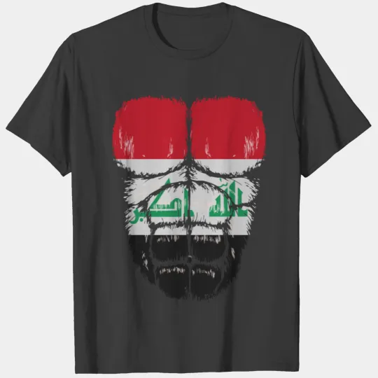 Iraq flag hulk muscles T-shirt