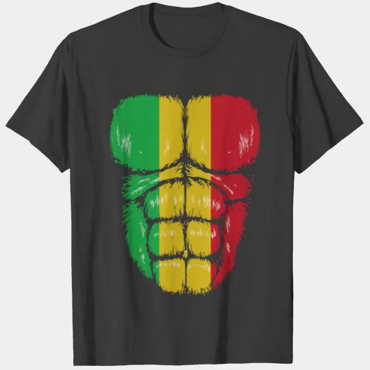 Mali flag Hulk muscles T-shirt