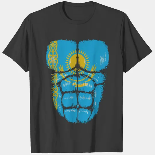 Discover Kazakhstan flag Hulk muscles T-shirt