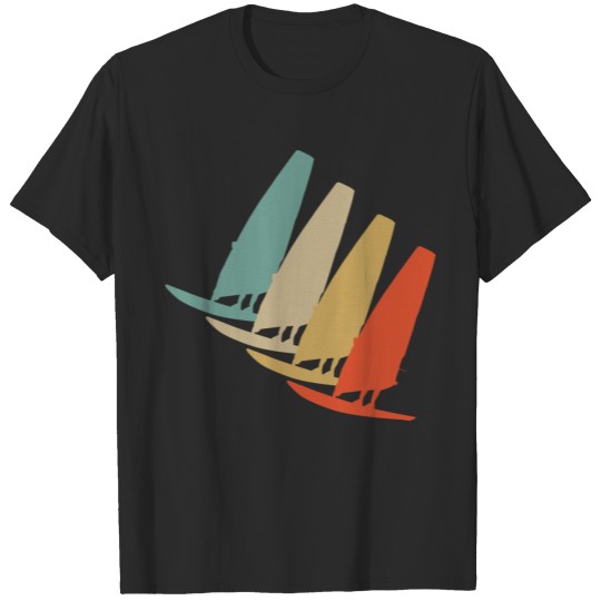 Discover Vintage Retro Style Windsurfing Surfing Surfboard T-shirt