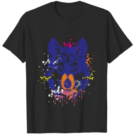 Discover Colorful Siberian Dog Art T-Shirt T-shirt