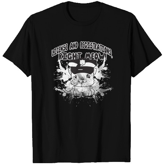 Cat License Registrations Right Meow T-shirt