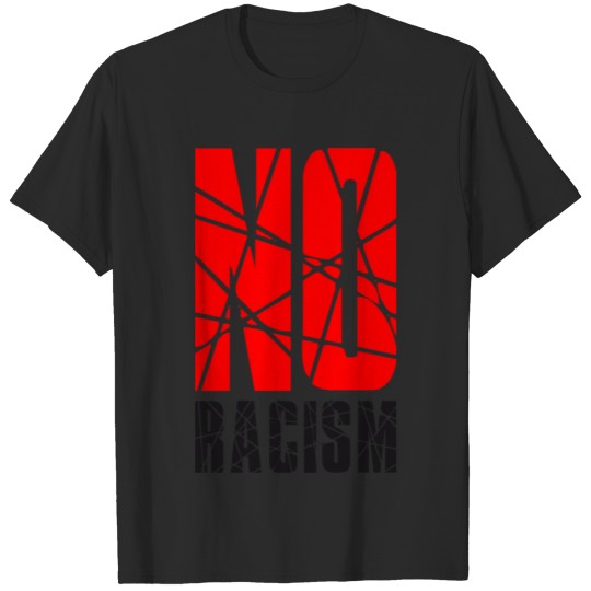 Discover no no racism logo text against charity hatred love T-shirt