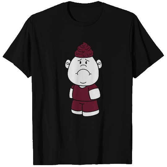 shit heap piling shit floppy big head small man bo T-shirt