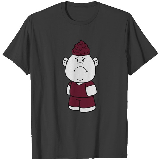shit heap piling shit floppy big head small man bo T-shirt