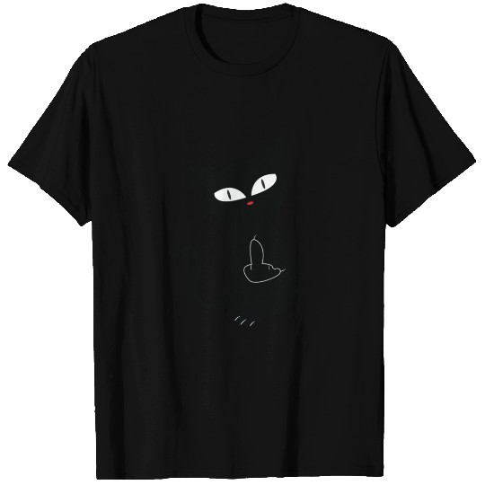 cat middle finger black cat gift T-shirt
