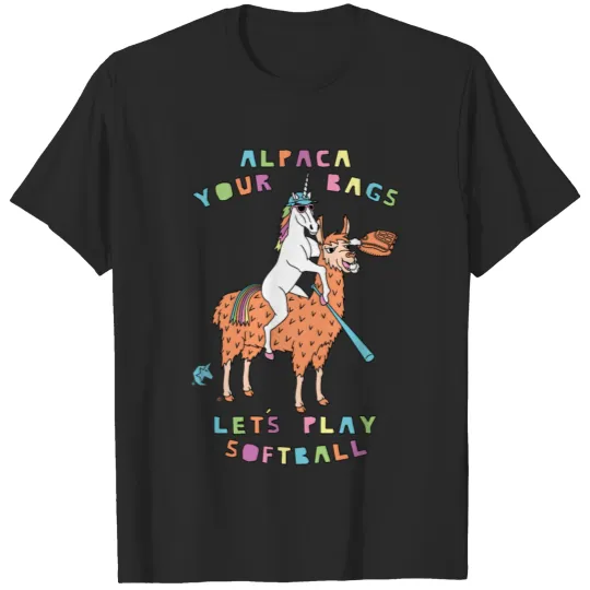 Alpaca Your Bags Let s Play Solftball Unicorn T-shirt