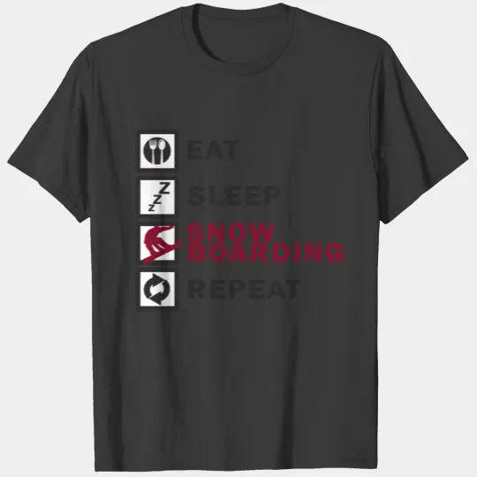 Eat Sleep Snowboarding Repeat T-shirt