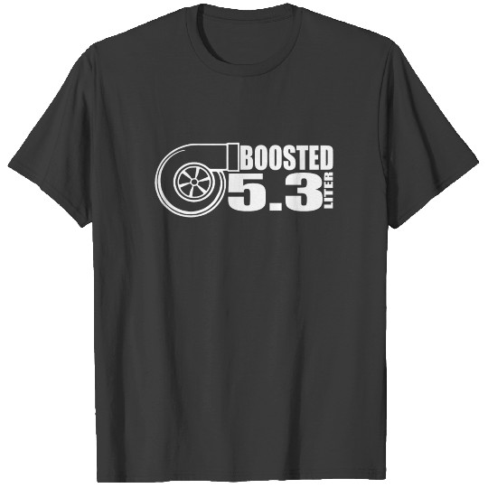 BOOSTED BLACK turbo swap truck engine motor nitrou T-shirt