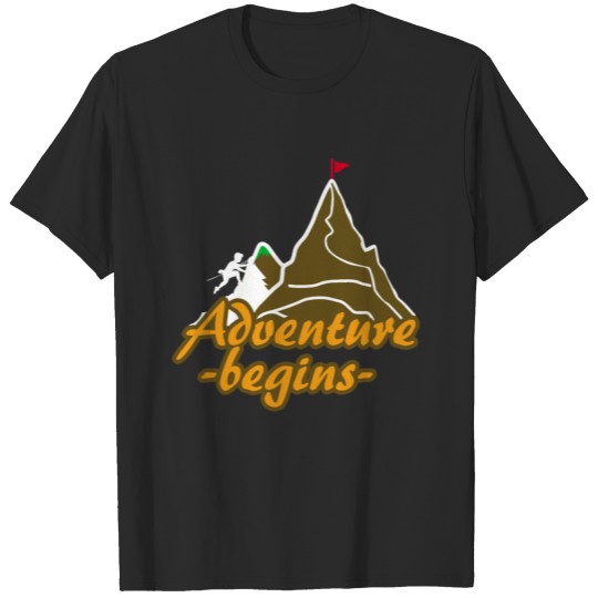 Discover Outdoor Adventure Begins Mountain Climbing peak T-shirt