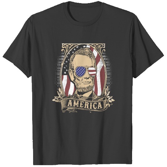 ABRAHAM Lincoln American Flag Shirt T-shirt