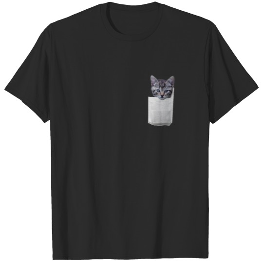Discover Pocket Tee Cute Kitten Optical illusion T-shirt