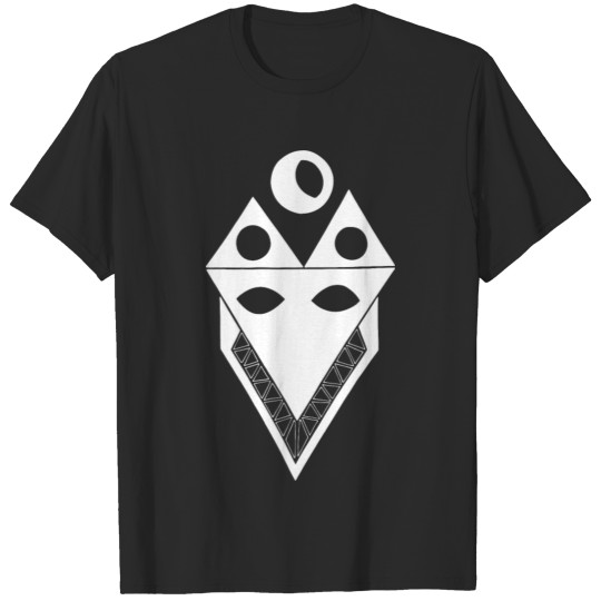 Discover ancient tribal indian mask fox wolf moon spirit T-shirt