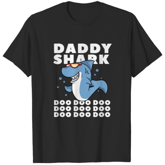 Discover Dad Shark Daddy Papa Fathers Day Gift Idea T-shirt