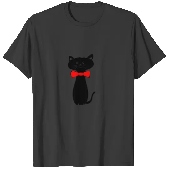 Cat Halloween Silhouette Mieze Cat Black Black T-shirt