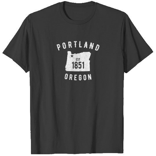 Portland Oregon State Star Outline Vintage T-shirt