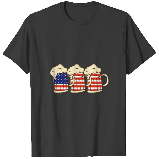 4th of July Shirts for Men Beer American T-shirt