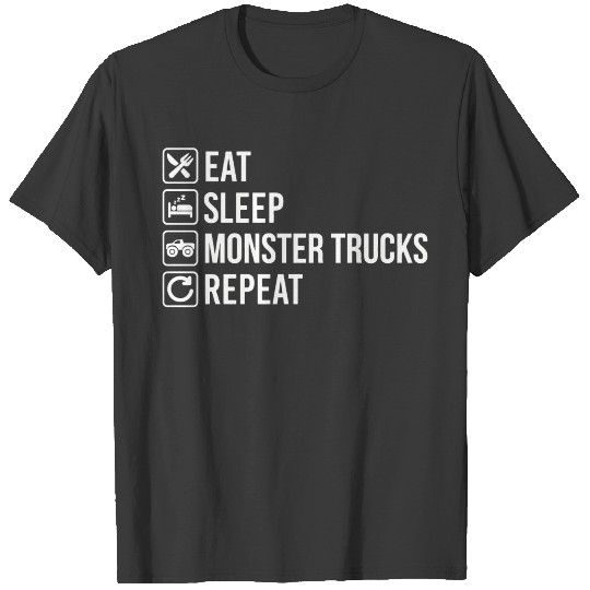 4x4 monster trucks - eat sleep repeat T-shirt