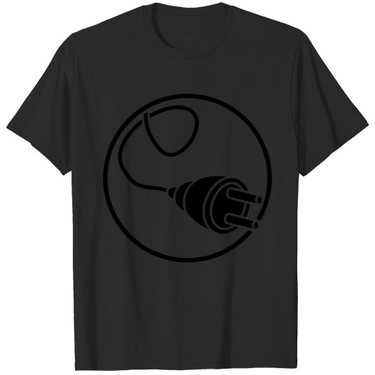 Discover circle round logo connect connection cable plug ou T-shirt