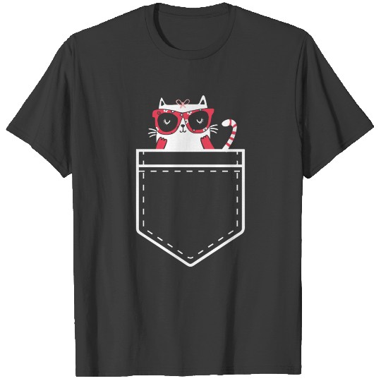cat pocket T-shirt