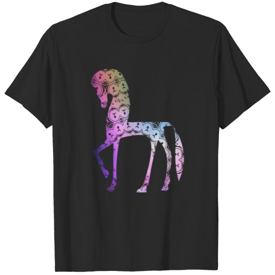 Discover Horse Mandala Colorful T-shirt