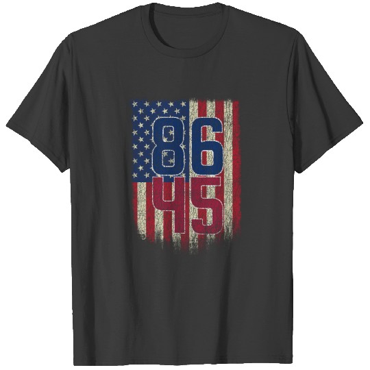 8645 Anti Trump Not My President Impeach 45 RWB USA Flag T-shirt