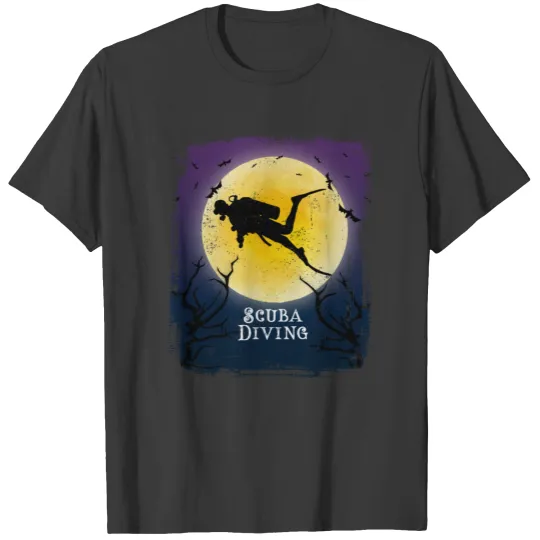 Scuba Diving Halloween Vintage Art Scuba Diver T-shirt