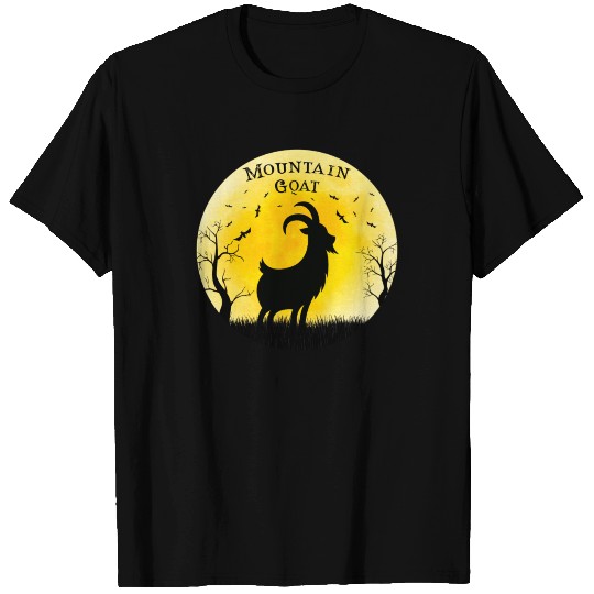 Mountain Goat Halloween Vintage Retro Moon T-shirt
