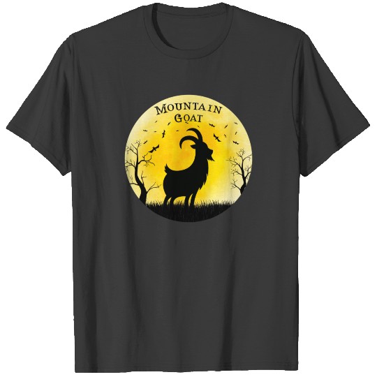 Mountain Goat Halloween Vintage Retro Moon T-shirt