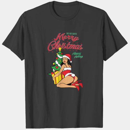 Sexy Pinup Girl Christmas Tree Elf Elves Xmas Gift T-shirt