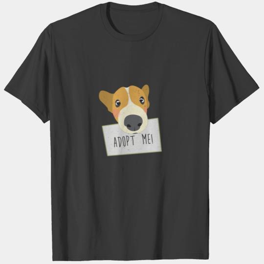 Adopt A Shelter Dog Puppy Face Holding Adopt Me T-shirt