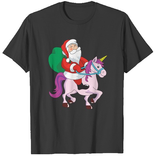Funny Santa Claus Xmas Merry Christmas Unicorn T-shirt
