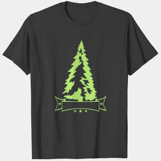 banner text name white green christmas tree christ T-shirt