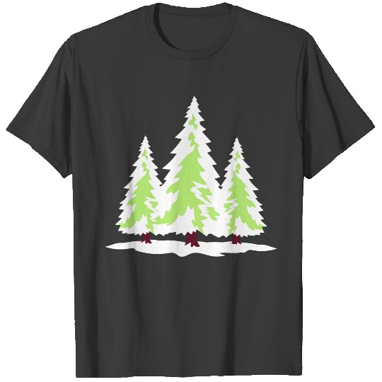 3 trees white green christmas tree christmas nicho T-shirt