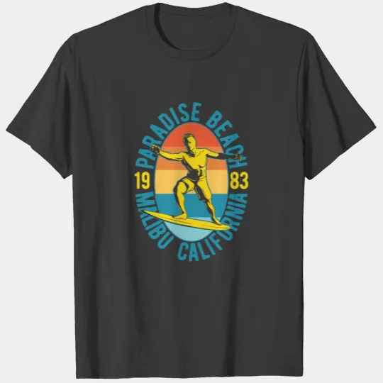 summer sun beach vacation malibu Beach Surfing T-shirt
