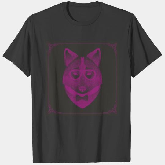 Pink Hipster Wolf T-shirt