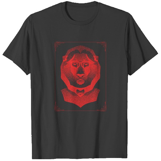 Lion Hipster flocked T-shirt