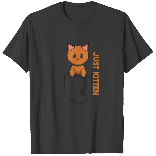 Pocket Cat Ginger slogan T-shirt