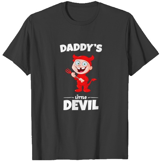 Kids Funny Daddy's Little Devil Halloween T Shirt T-shirt