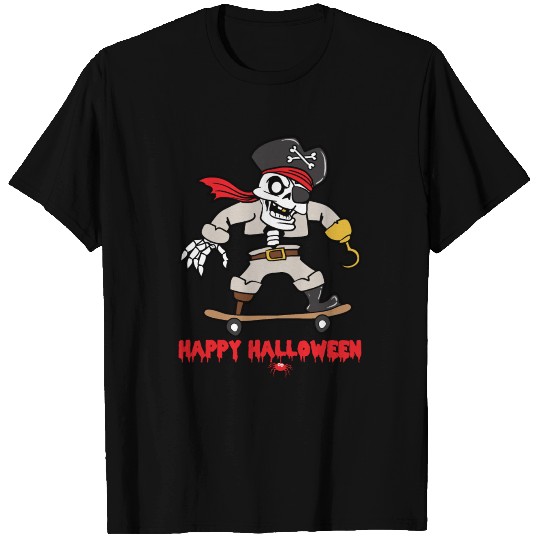 Halloween Skateboarding Skeleton Skull Bone Horror T-shirt