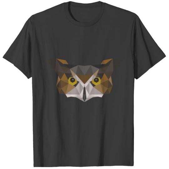 Owl head geometric polygon gift idea hipster T-shirt