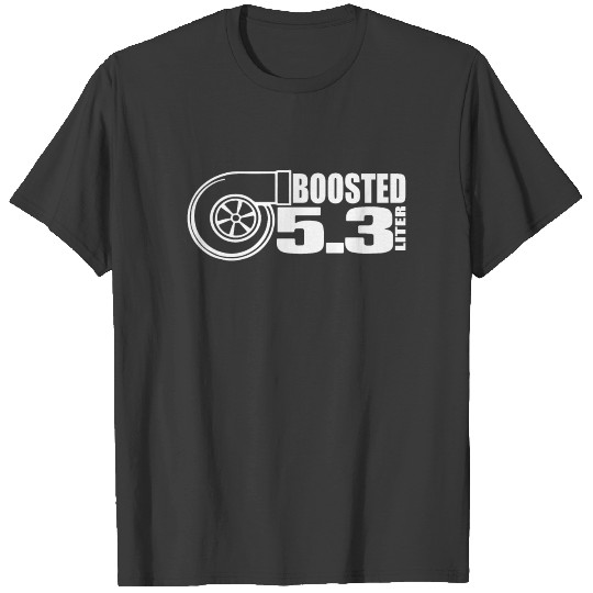 BOOSTED BLACK turbo swap truck engine motor nitrou T-shirt