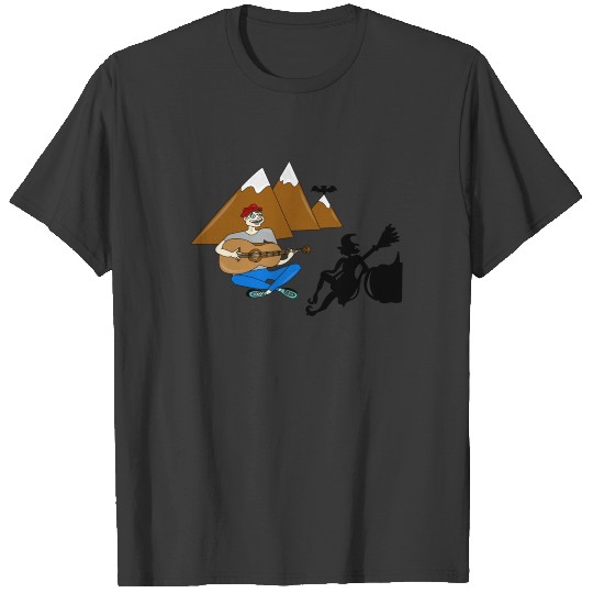 HALLOWEEN CAMPING MOUNTAIN GUITAR WITCH FUNNY GIFT T-shirt